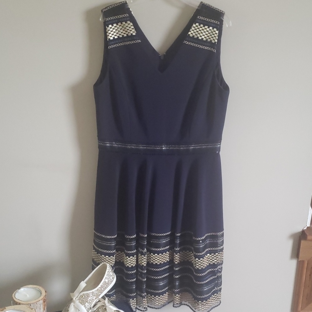 Tahari Navy Party Dress